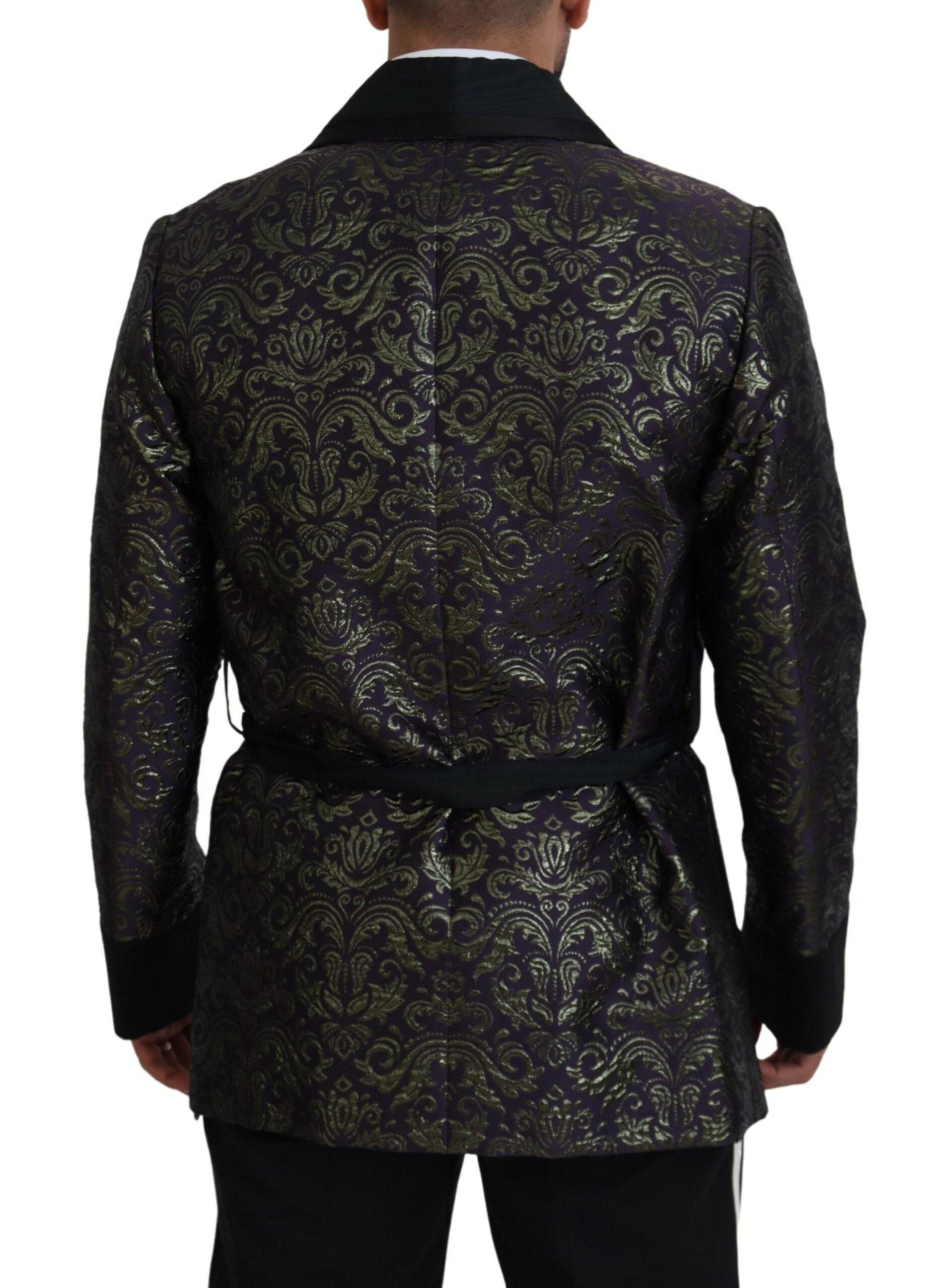 Dolce & Gabbana Gold Jacquard Robe Jacket - ACCEXO