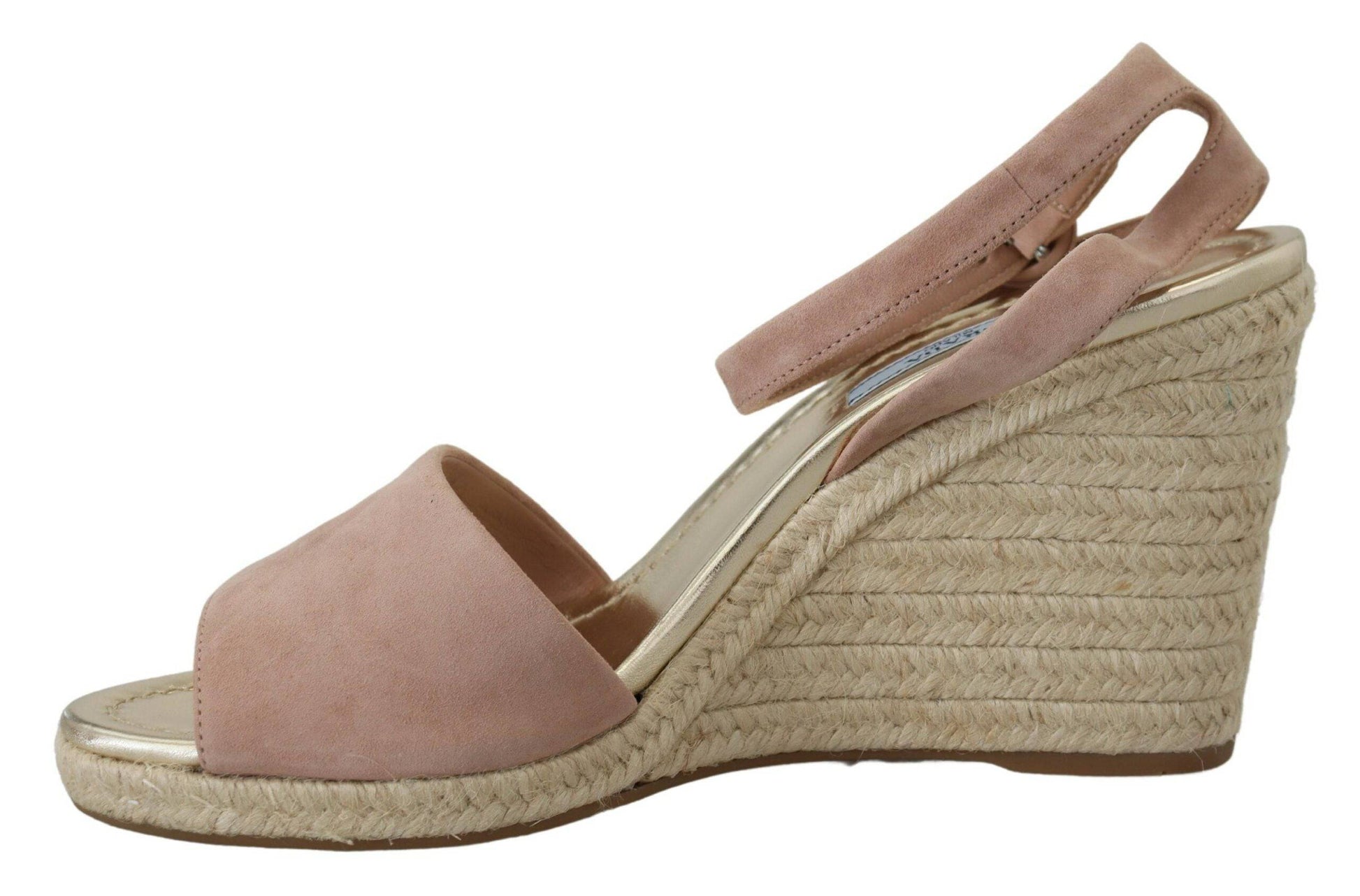 Prada Elegant Suede Ankle Strap Wedge Sandals - ACCEXO