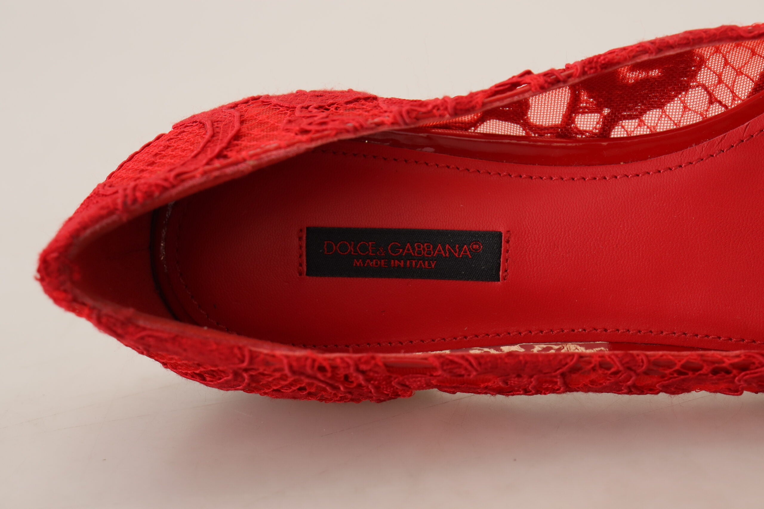 Dolce & Gabbana Red Crystal-Embellished Flats - ACCEXO