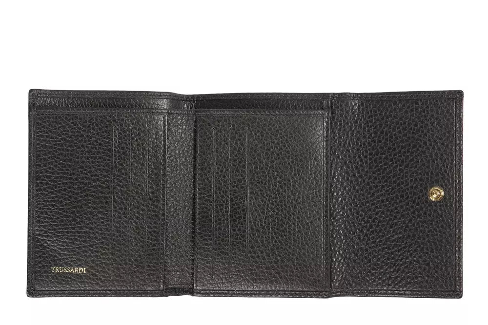 Trussardi Black Leather Women Wallet - ACCEXO