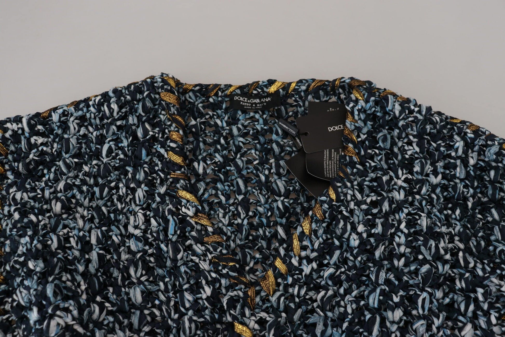Dolce & Gabbana Elegant Blue V-Neck Cardigan Sweater - ACCEXO