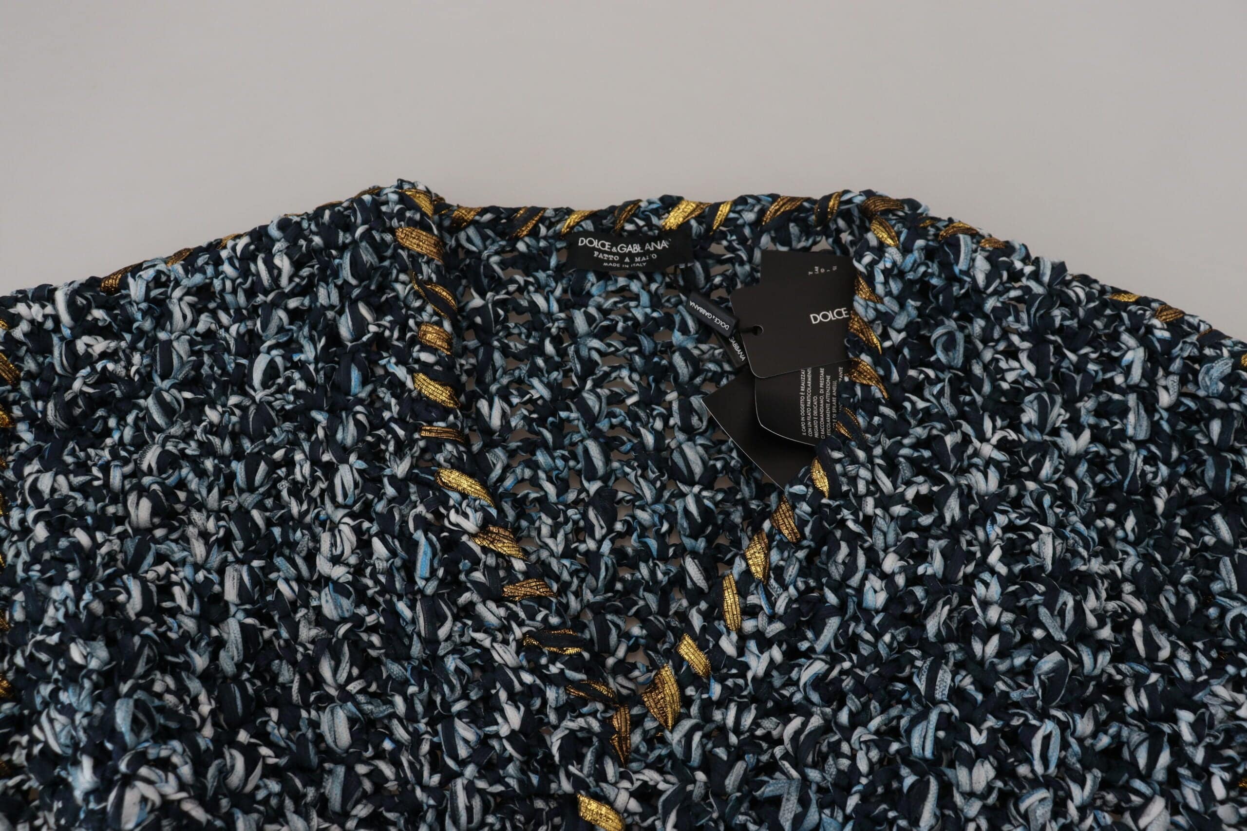 Dolce & Gabbana Elegant Blue V-Neck Cardigan Sweater - ACCEXO