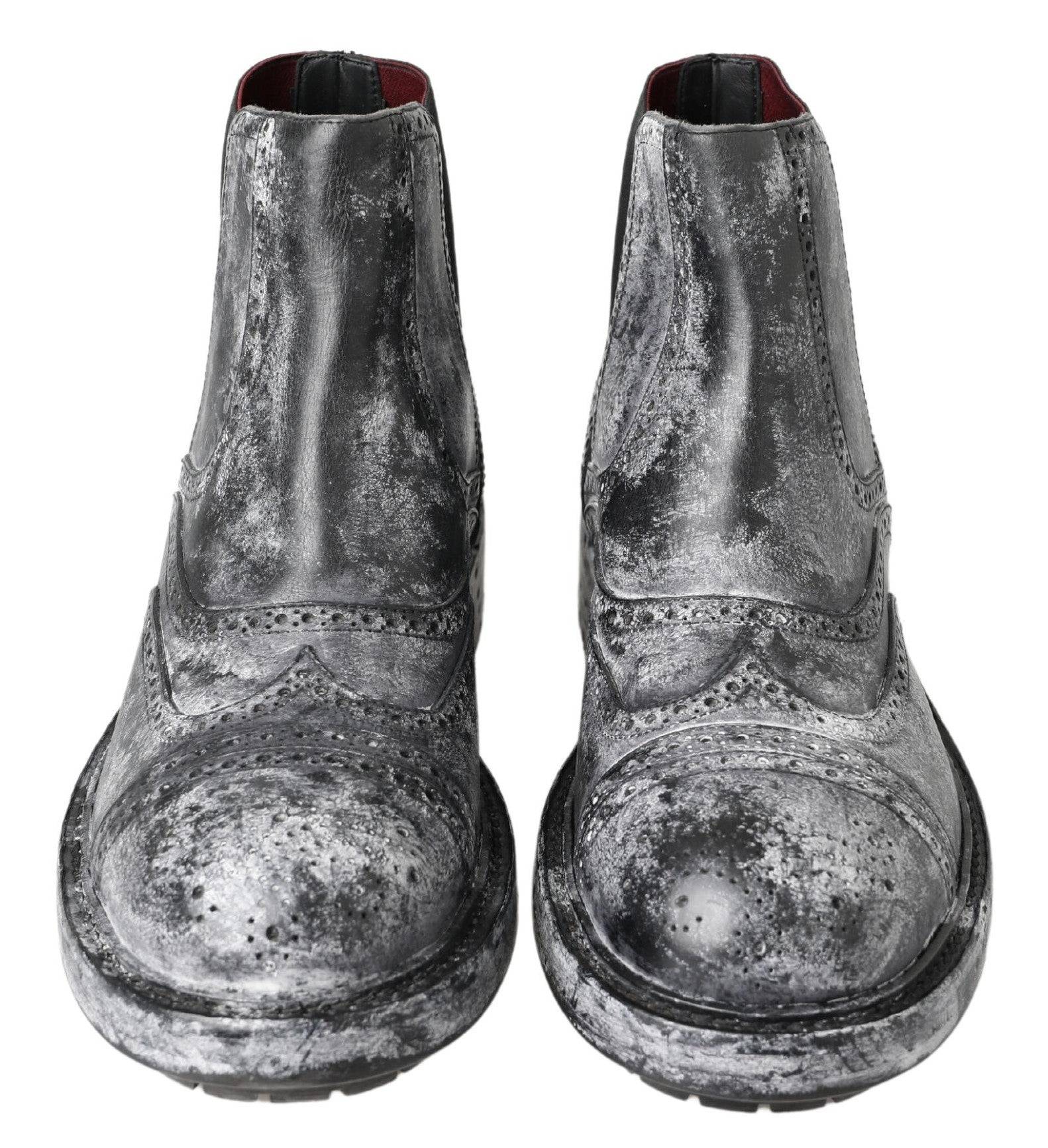 Dolce & Gabbana Elegant Black Faded Chelsea Ankle Boots - ACCEXO