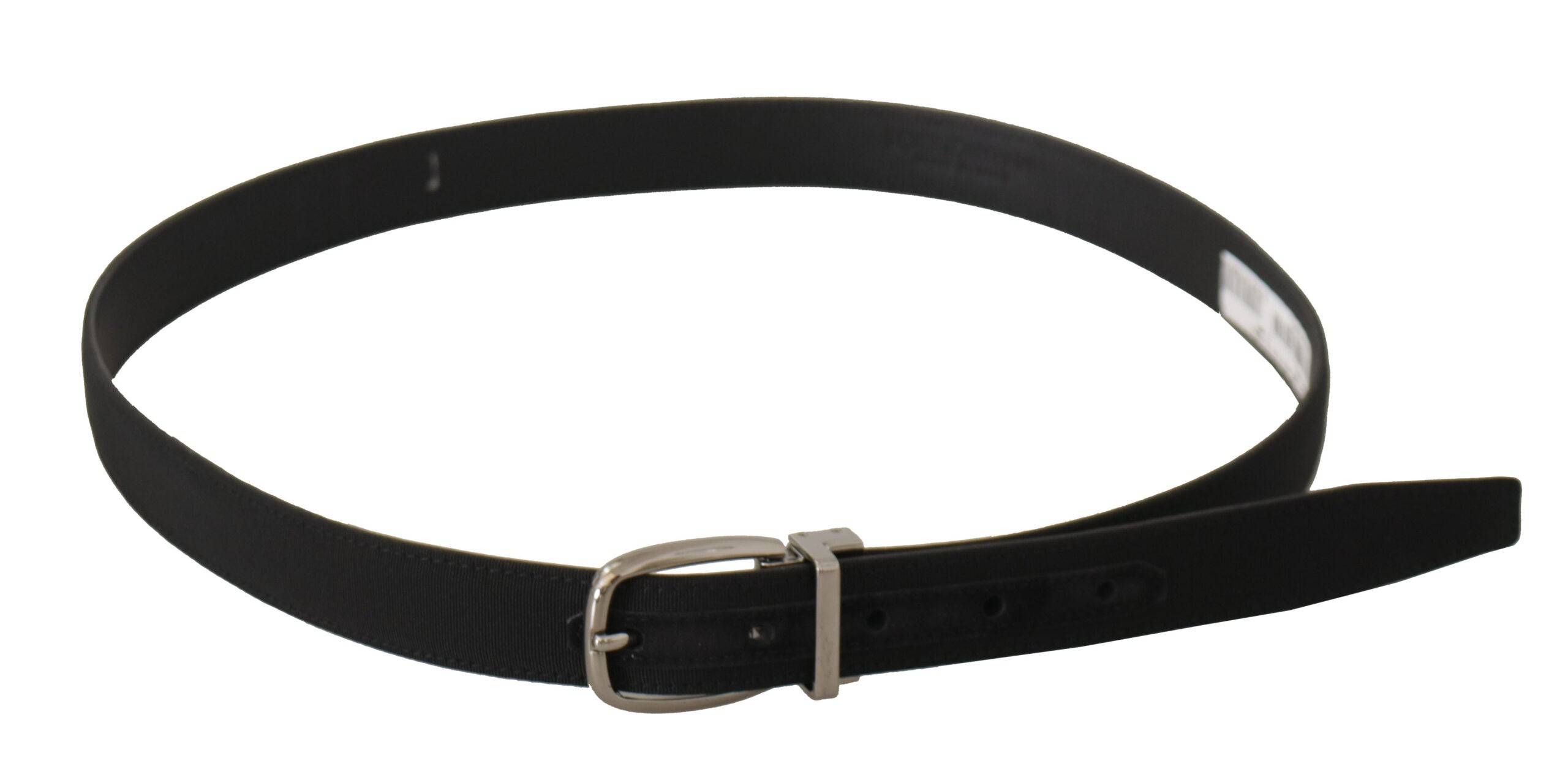 Dolce & Gabbana Elegant Black Canvas & Leather Belt - ACCEXO