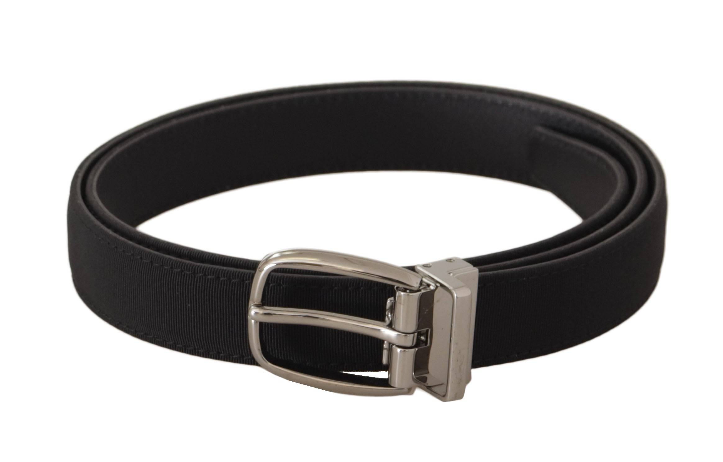 Dolce & Gabbana Elegant Black Canvas & Leather Belt - ACCEXO