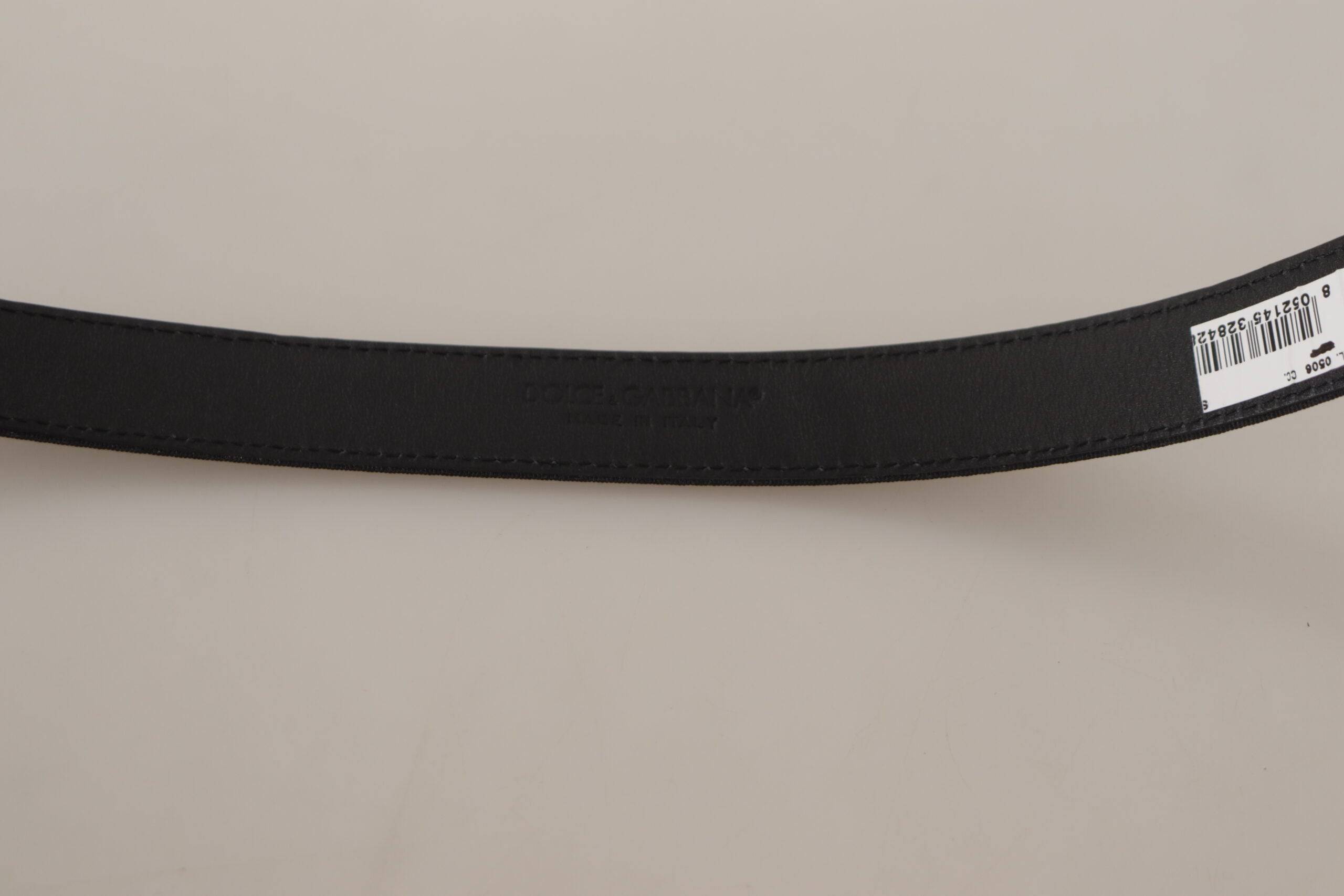 Dolce & Gabbana Elegant Black Canvas & Leather Belt - ACCEXO