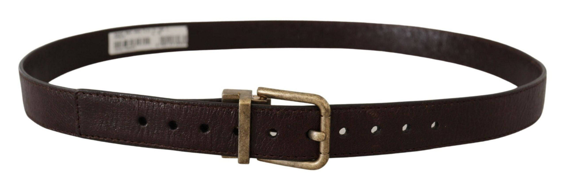 Dolce & Gabbana Elegant Leather Belt with Engraved Buckle - ACCEXO