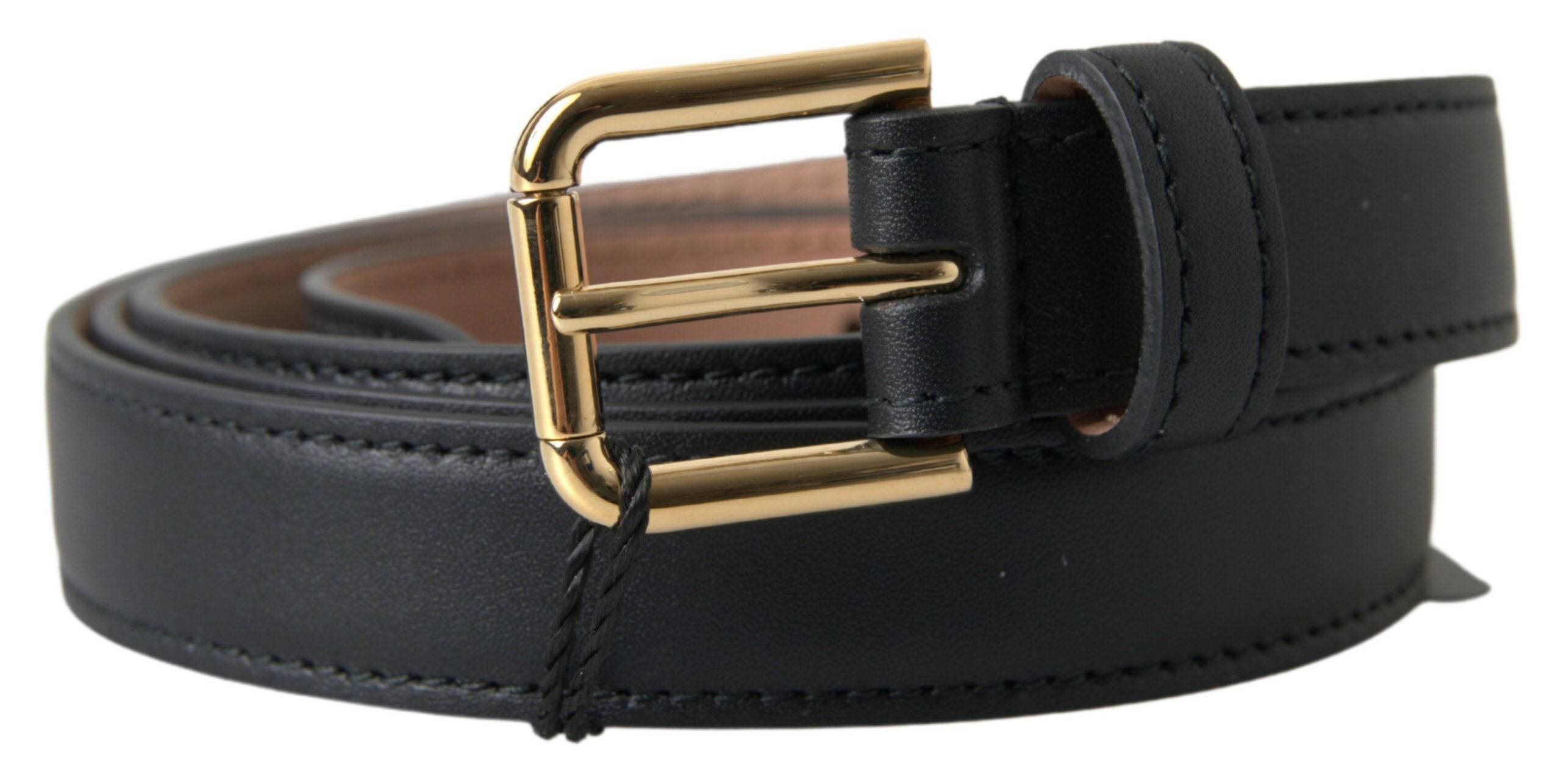 Dolce & Gabbana Elegant Italian Leather Belt with Metal Buckle - ACCEXO