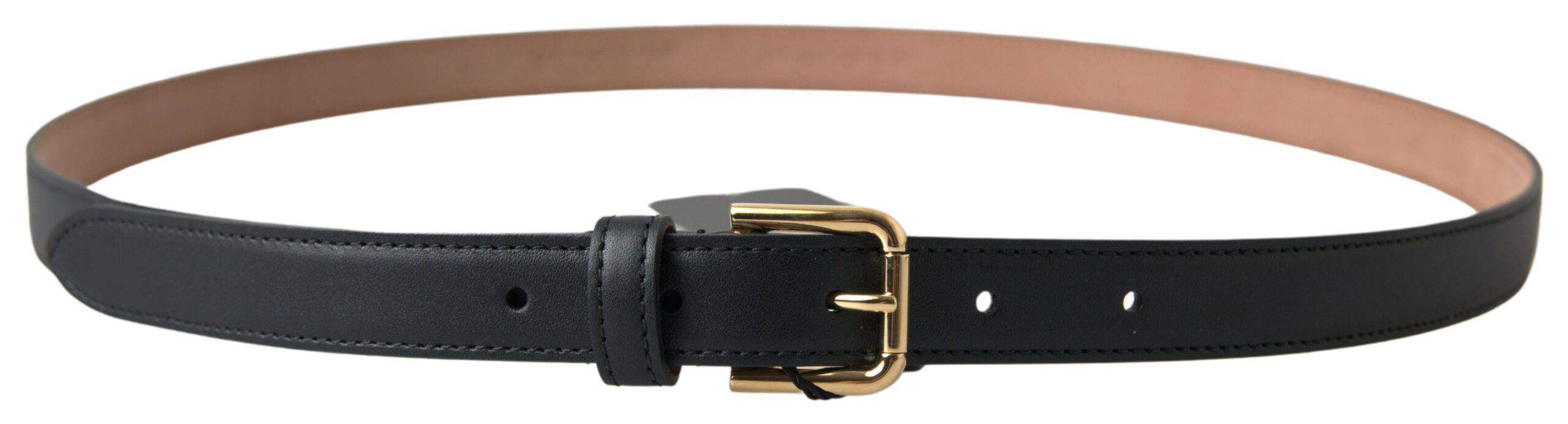 Dolce & Gabbana Elegant Italian Leather Belt with Metal Buckle - ACCEXO