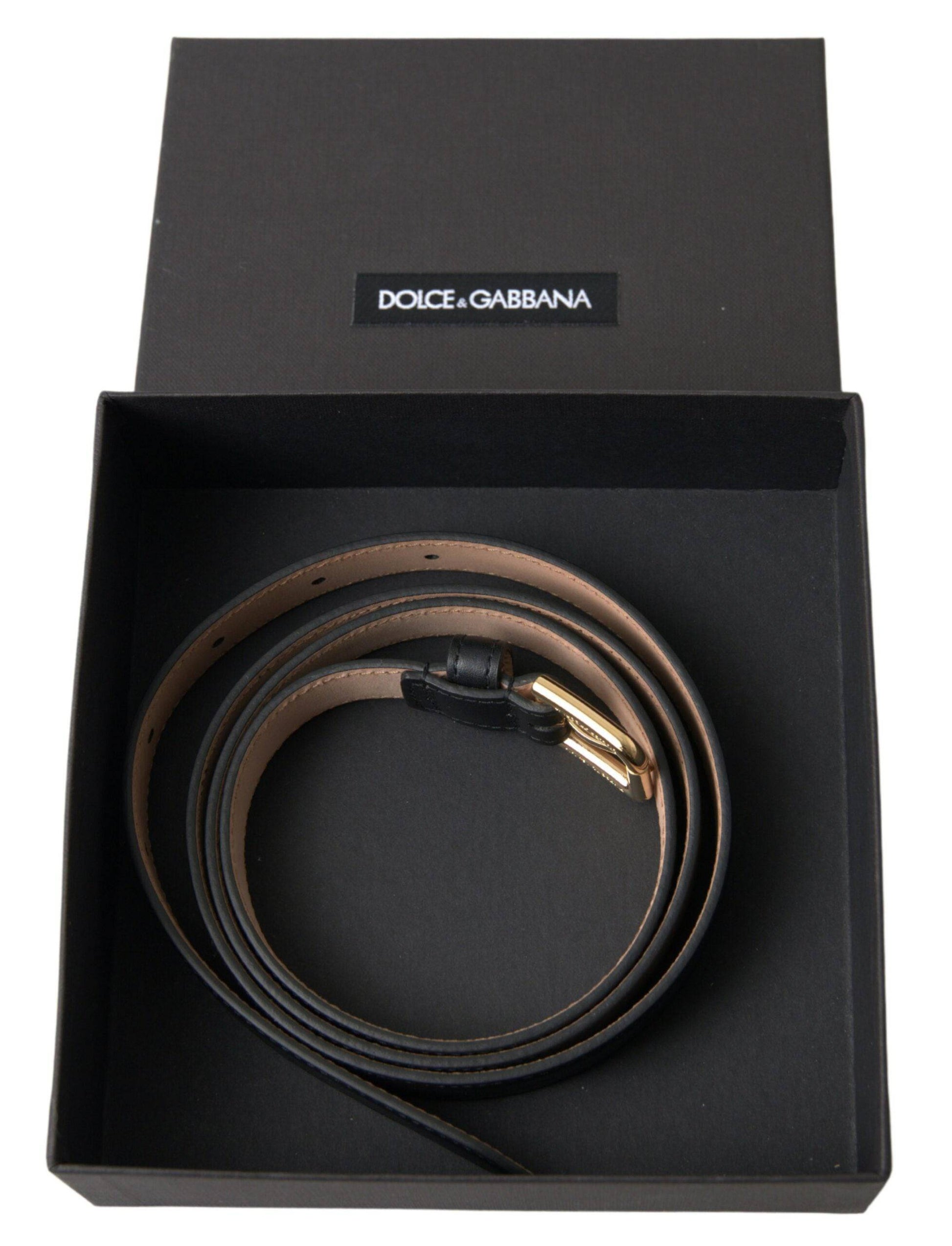 Dolce & Gabbana Elegant Italian Leather Belt with Metal Buckle - ACCEXO