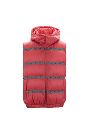 Elegant Red Versace Logo Vest with Detachable Hood - ACCEXO