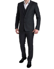 Dolce & Gabbana Elegant Black Martini Slim Fit 3-Piece Suit - ACCEXO