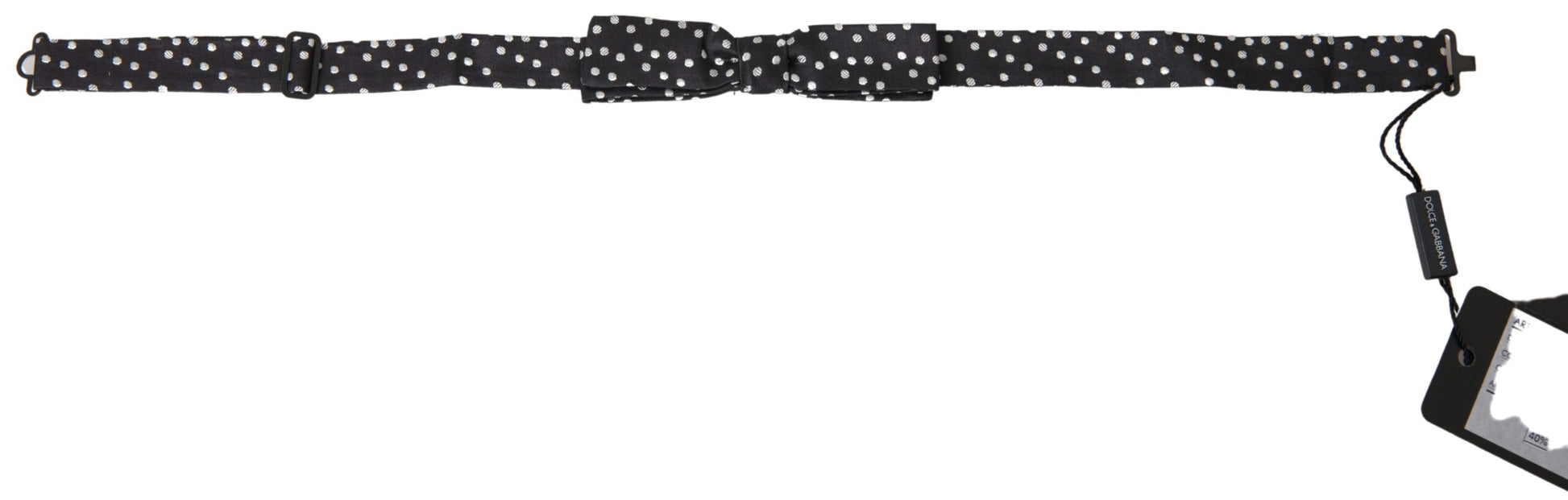 Dolce & Gabbana Elegant Black Silk Bow Tie with Logo Detail - ACCEXO