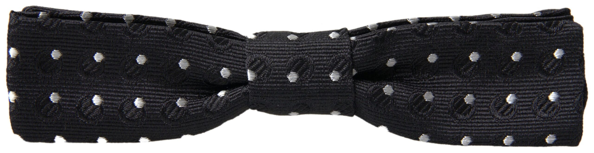 Dolce & Gabbana Elegant Silk Black Bow Tie with Signature Clasp - ACCEXO