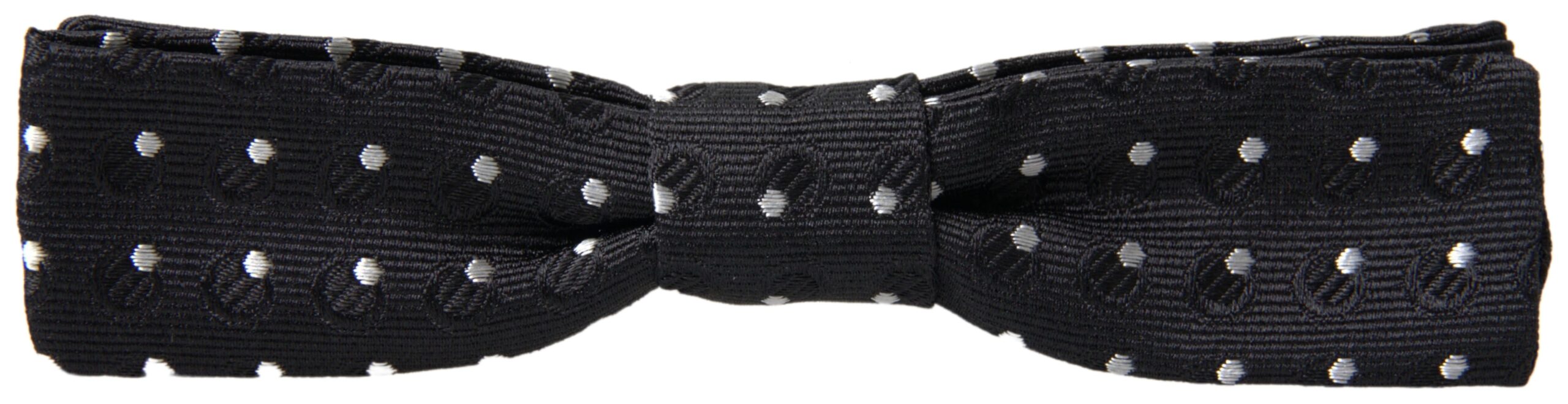 Dolce & Gabbana Elegant Silk Black Bow Tie with Signature Clasp - ACCEXO