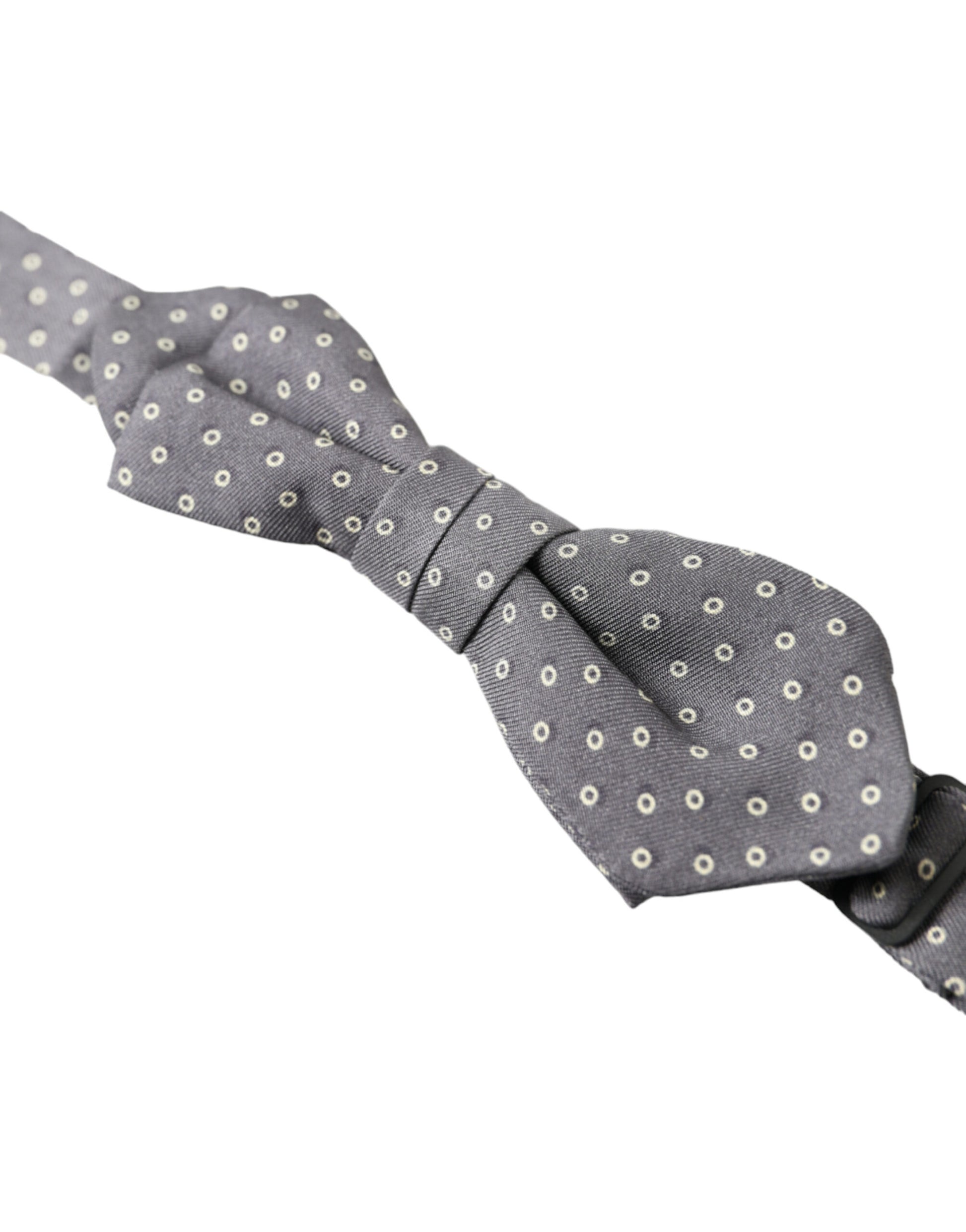 Dolce & Gabbana Elegant Silk Gray Polka Dot Bow Tie - ACCEXO