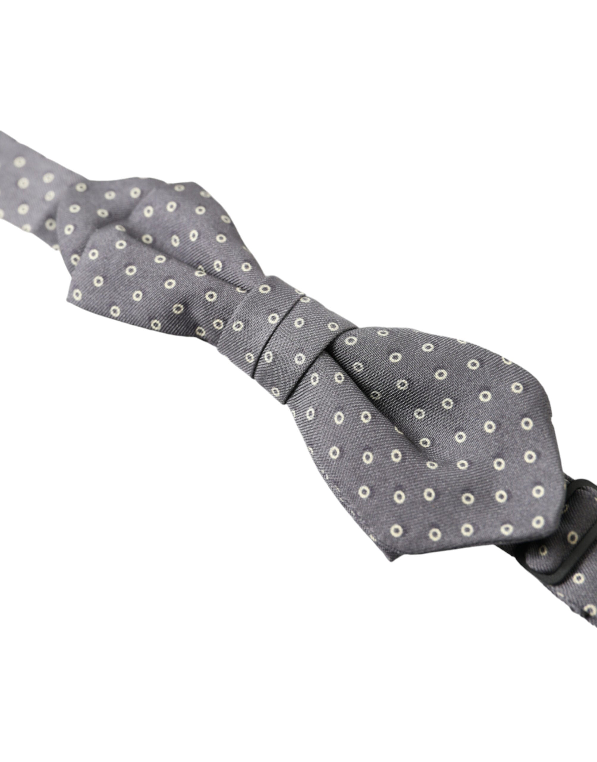 Dolce & Gabbana Elegant Silk Gray Polka Dot Bow Tie - ACCEXO