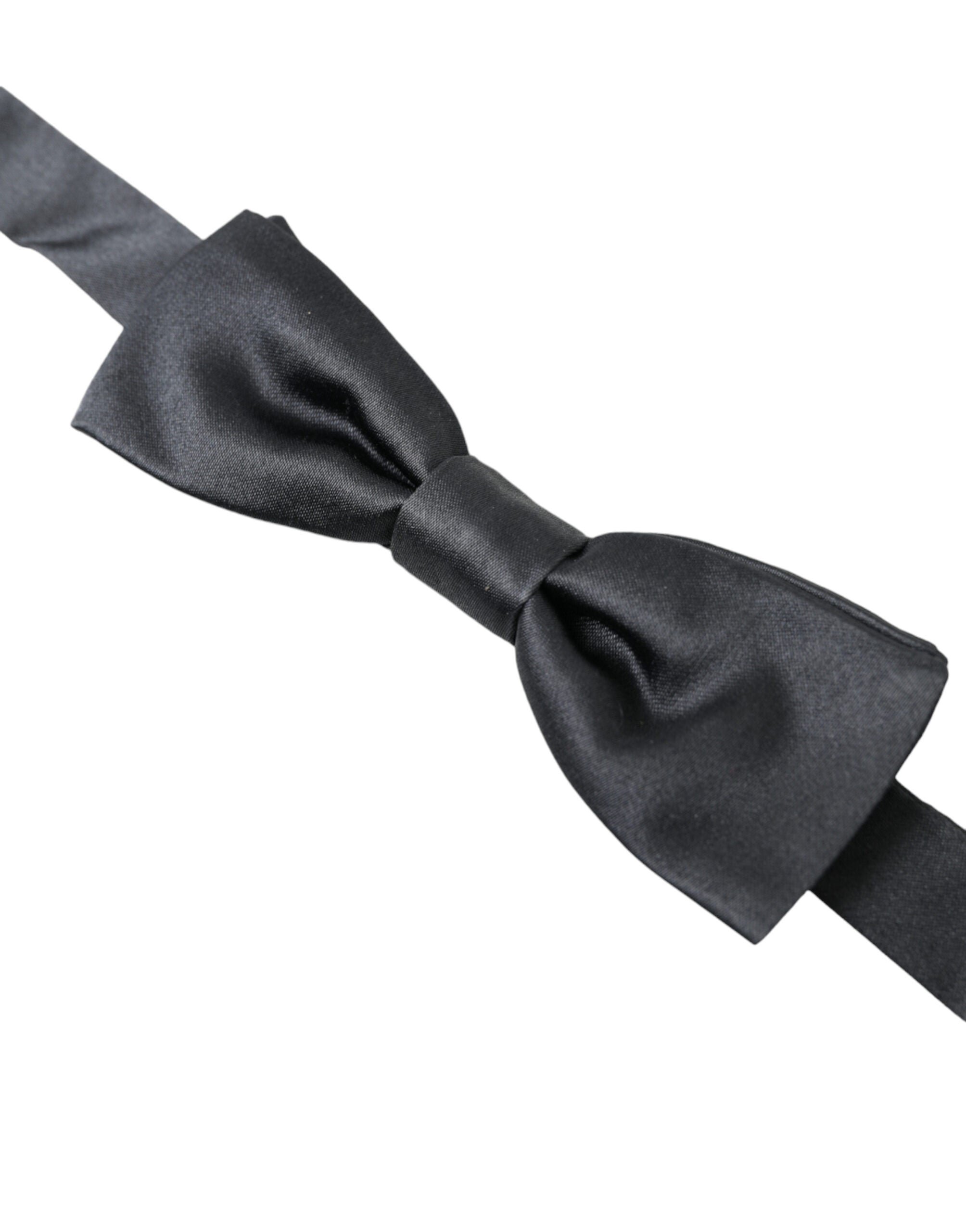 Dolce & Gabbana Elegant Anthracite Gray Silk Bow Tie - ACCEXO