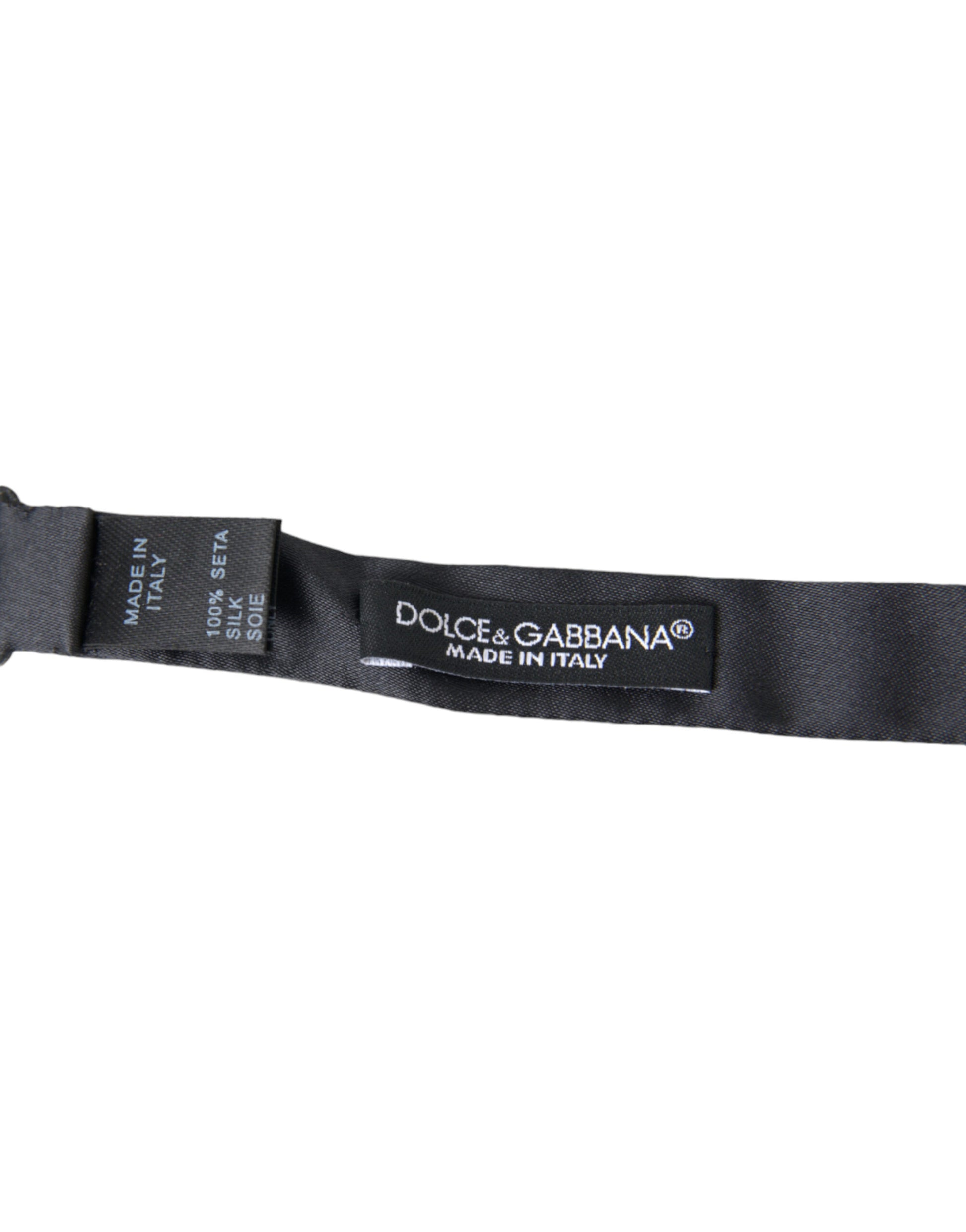 Dolce & Gabbana Elegant Anthracite Gray Silk Bow Tie - ACCEXO