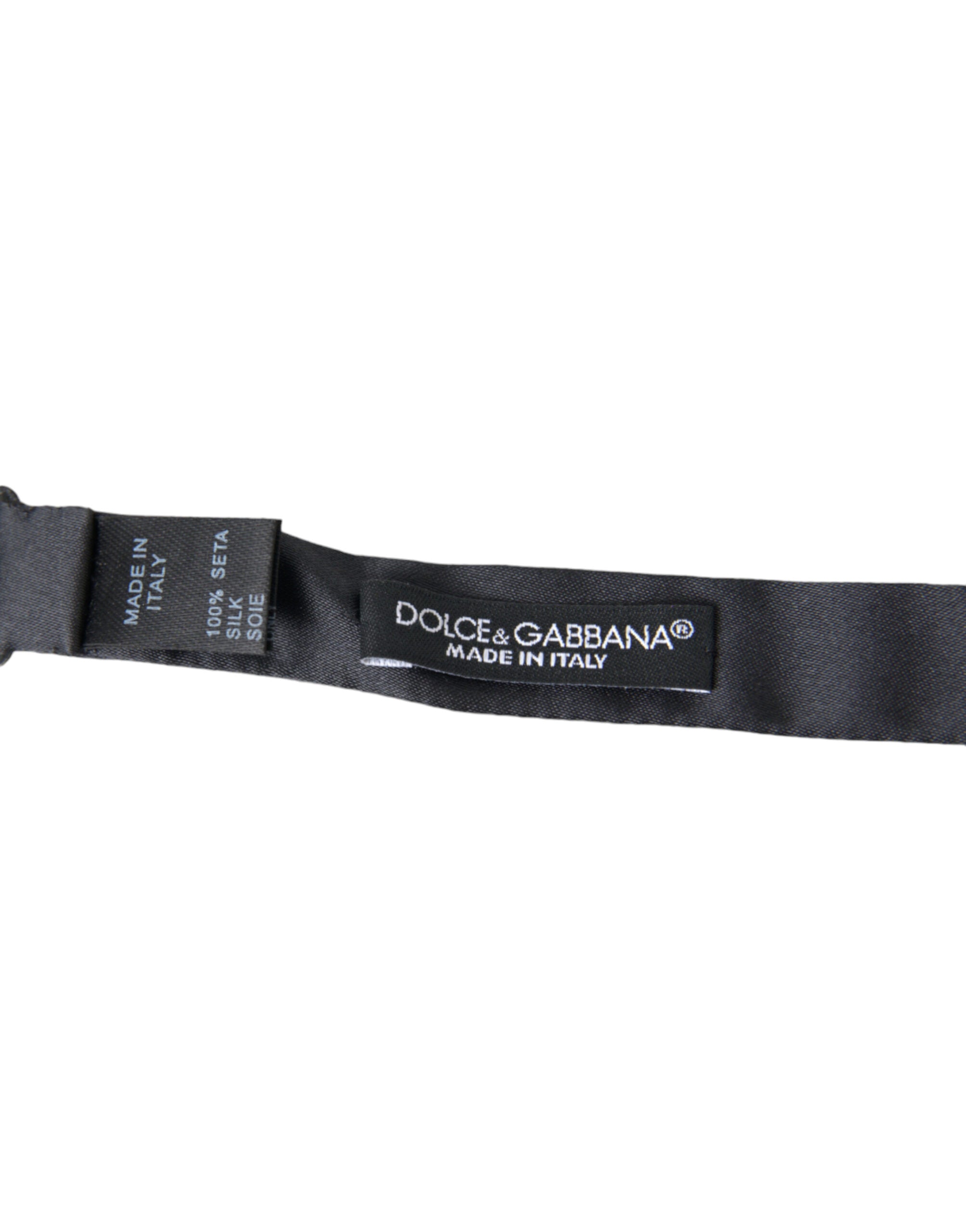 Dolce & Gabbana Elegant Anthracite Gray Silk Bow Tie - ACCEXO