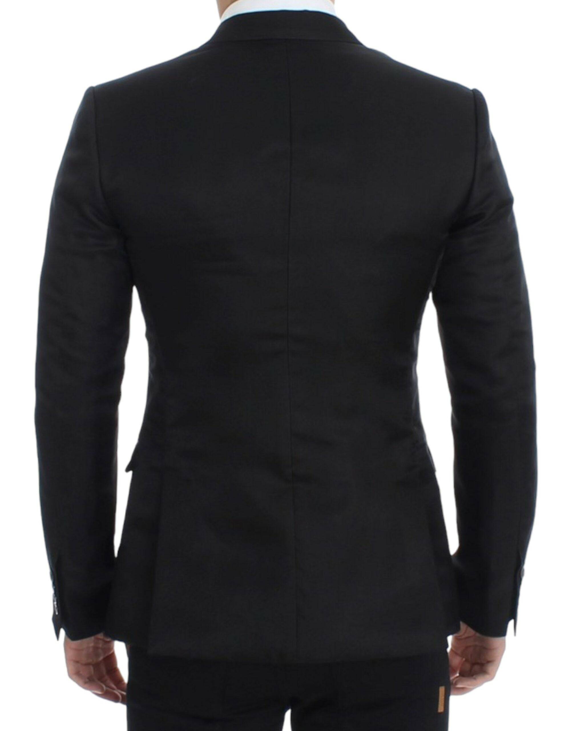 Dolce & Gabbana Elegant Black Silk Blend Two-Button Blazer - ACCEXO