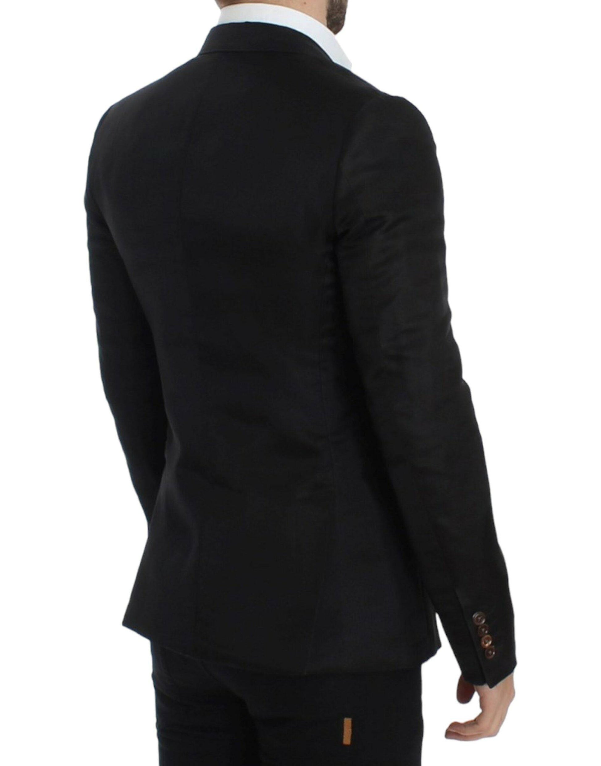 Dolce & Gabbana Elegant Black Silk Blend Two-Button Blazer - ACCEXO
