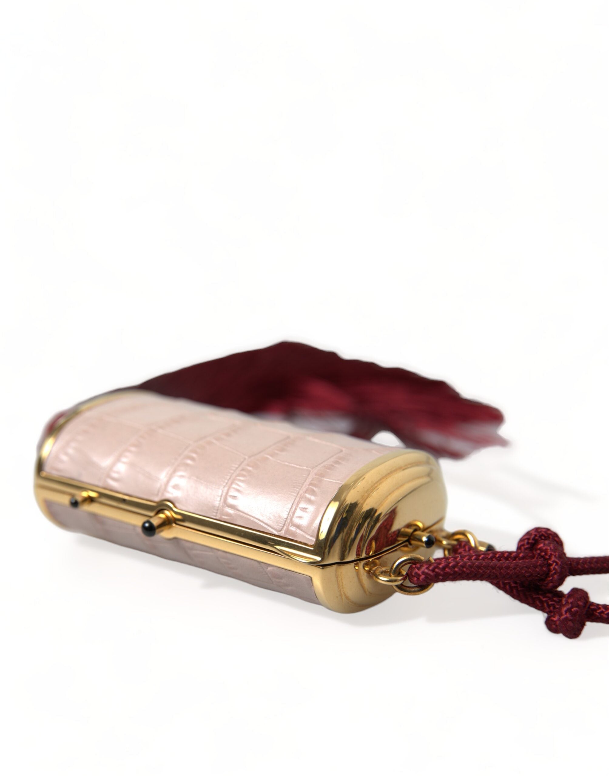 Dolce & Gabbana Exotic Pink Leather Mini Mirror Bag with Tassel - ACCEXO