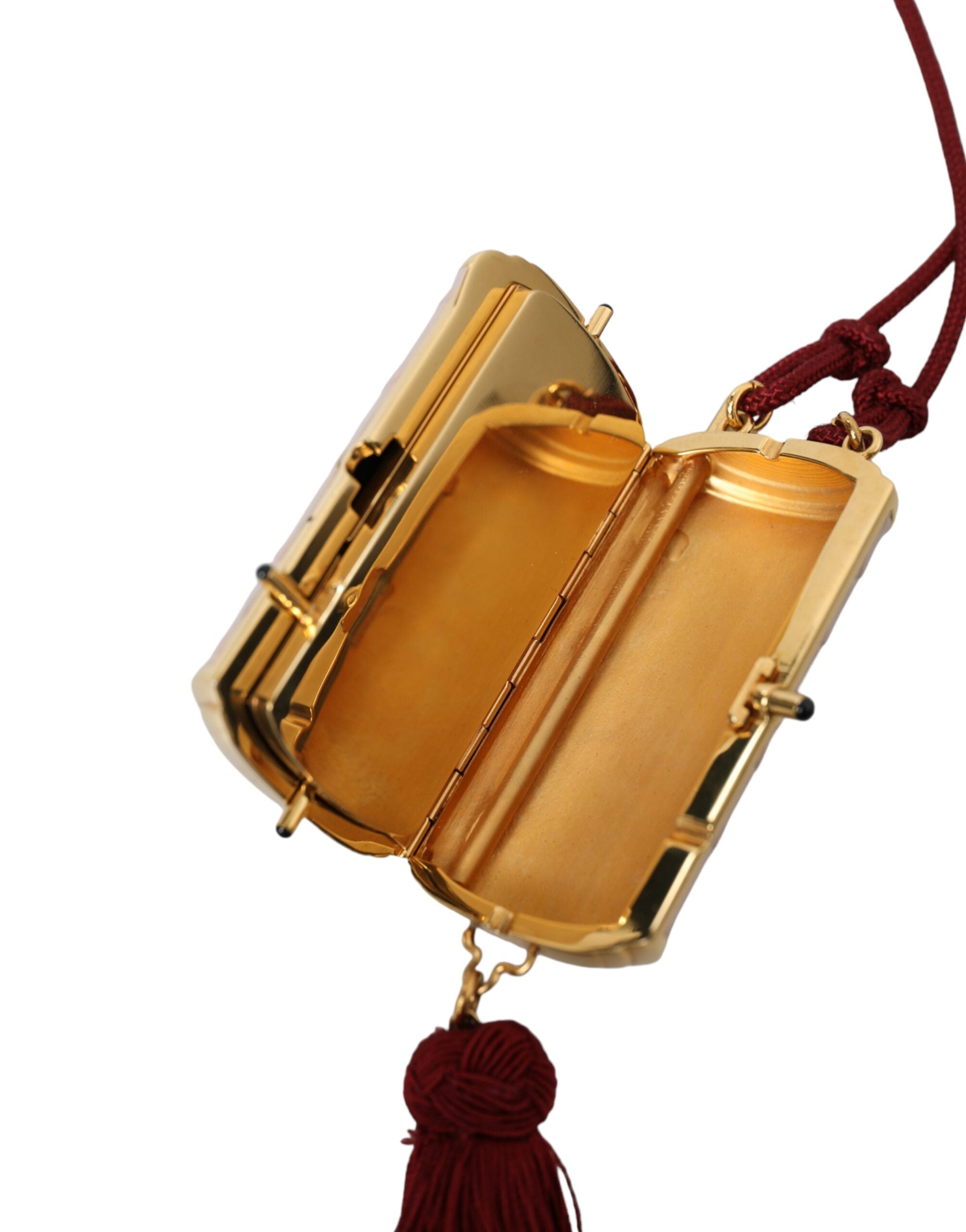 Dolce & Gabbana Exotic Pink Leather Mini Mirror Bag with Tassel - ACCEXO