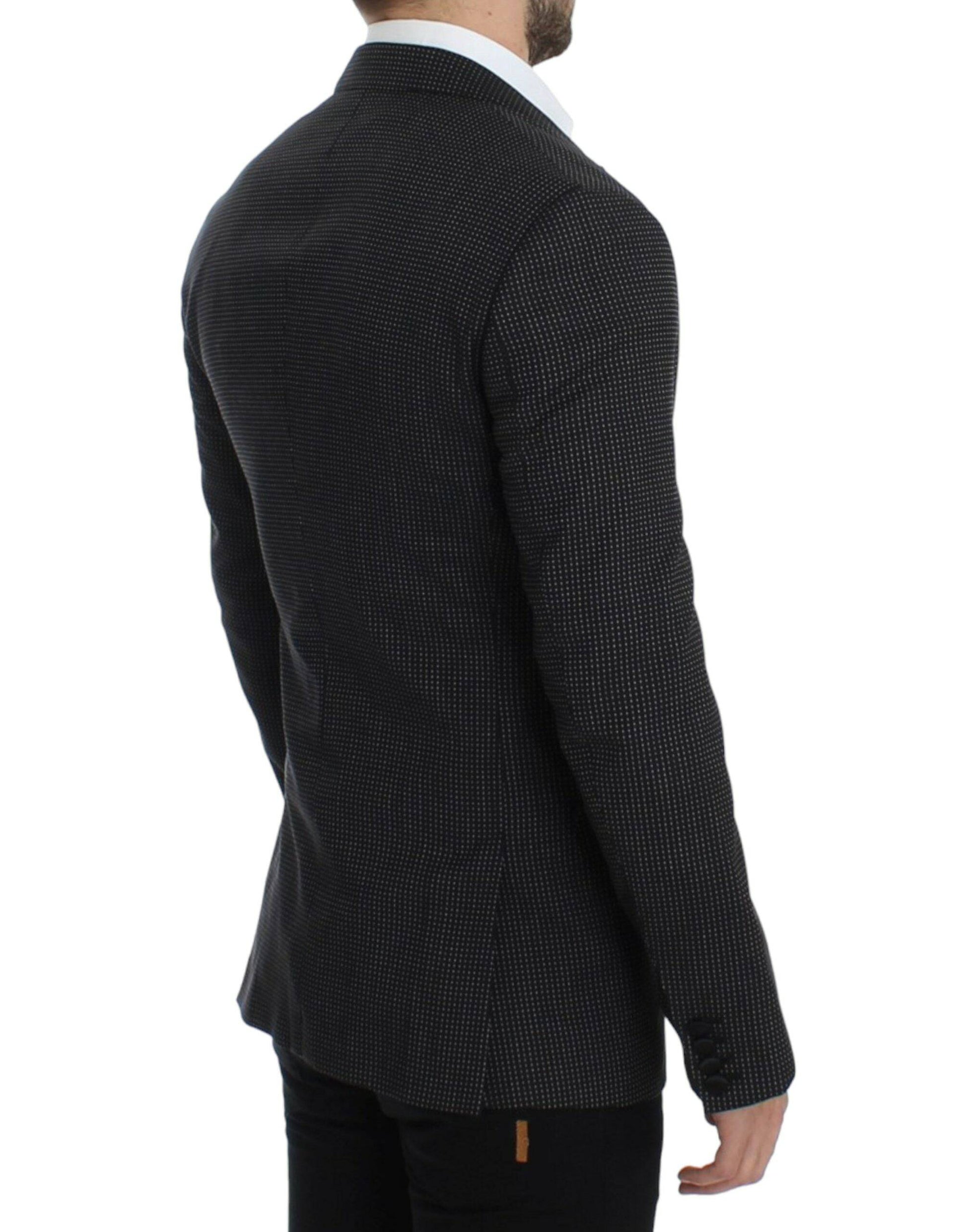 Dolce & Gabbana Elegant Black Polka Dotted Slim Fit Blazer - ACCEXO