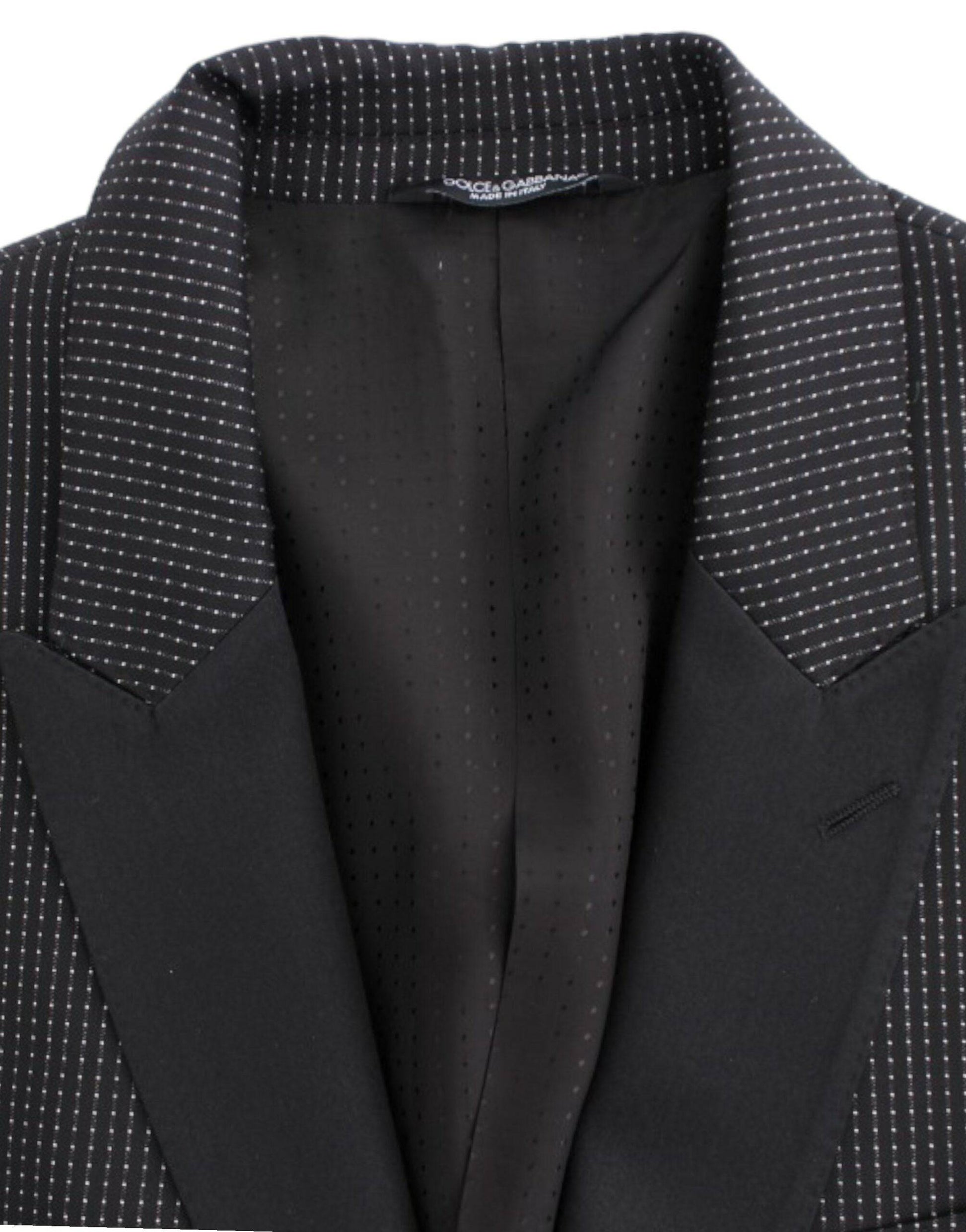 Dolce & Gabbana Elegant Black Polka Dotted Slim Fit Blazer - ACCEXO