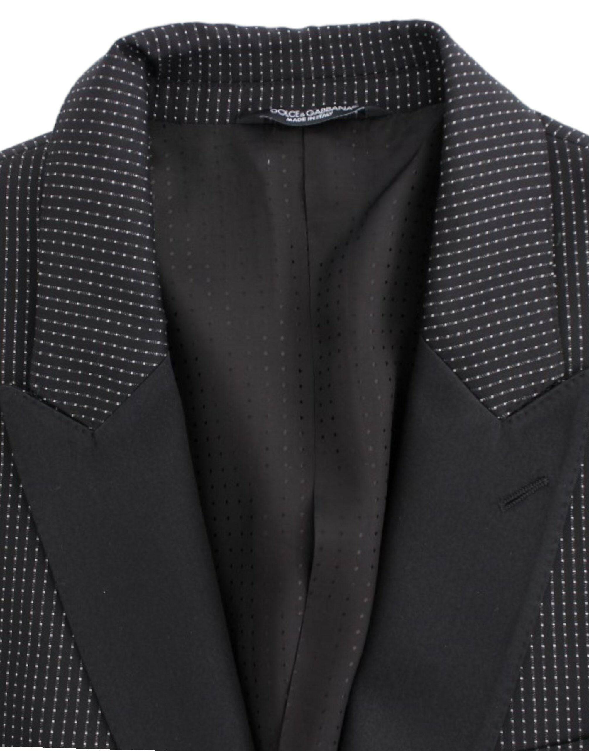 Dolce & Gabbana Elegant Black Polka Dotted Slim Fit Blazer - ACCEXO