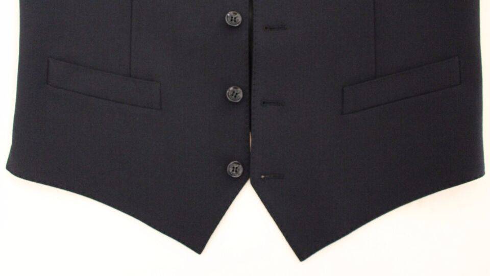 Dolce & Gabbana Elegant Blue Wool Dress Vest - ACCEXO