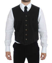 Dolce & Gabbana Elegant Black Cotton Blend Dress Vest - ACCEXO