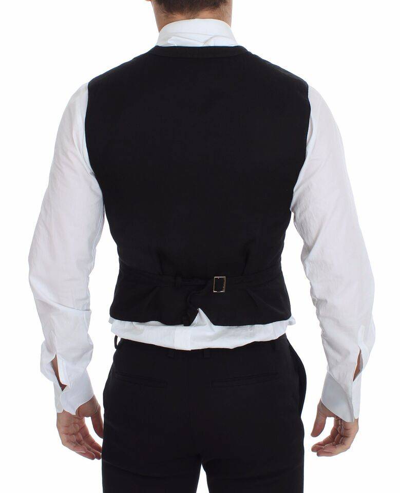 Dolce & Gabbana Elegant Black Cotton Blend Dress Vest - ACCEXO