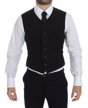 Dolce & Gabbana Elegant Black Cotton Blend Dress Vest - ACCEXO