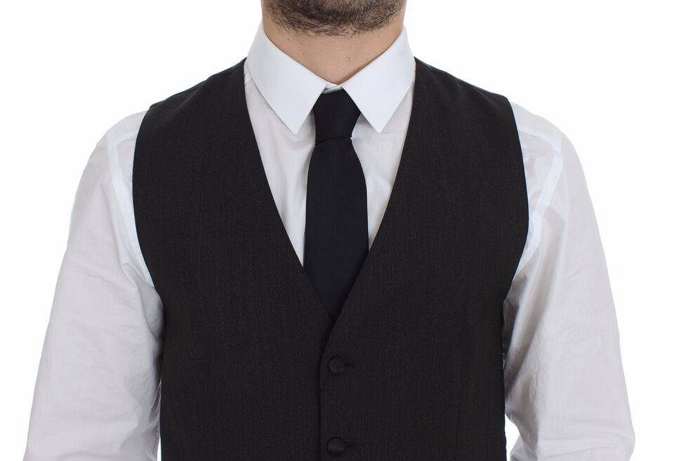 Dolce & Gabbana Classic Gray Wool Blend Dress Vest - ACCEXO