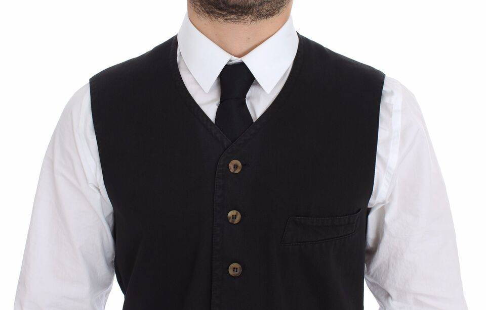 Dolce & Gabbana Elegant Black Dress Vest - ACCEXO