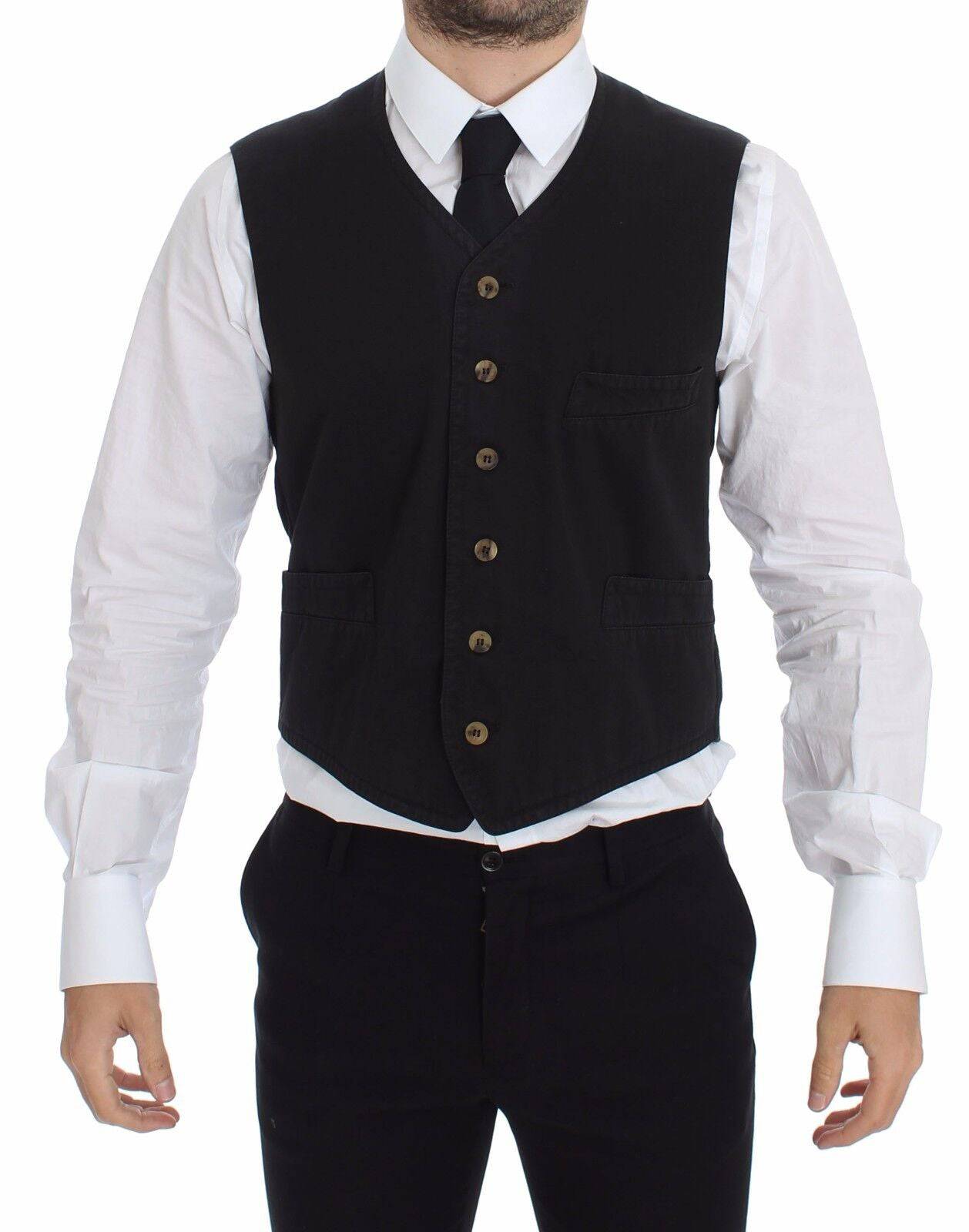 Dolce & Gabbana Elegant Black Dress Vest - ACCEXO