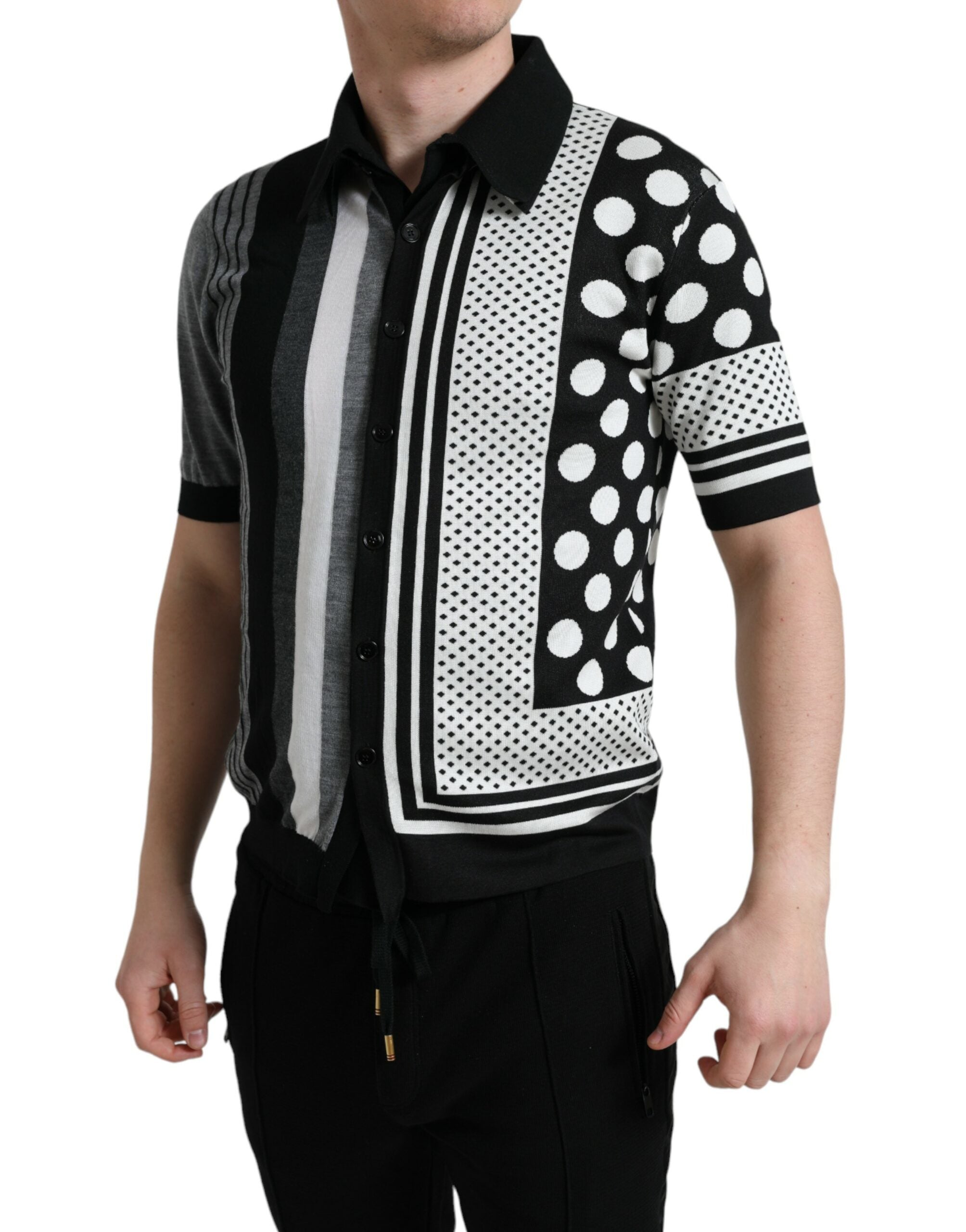 Dolce & Gabbana Elegant Striped Silk Blend Cardigan - ACCEXO