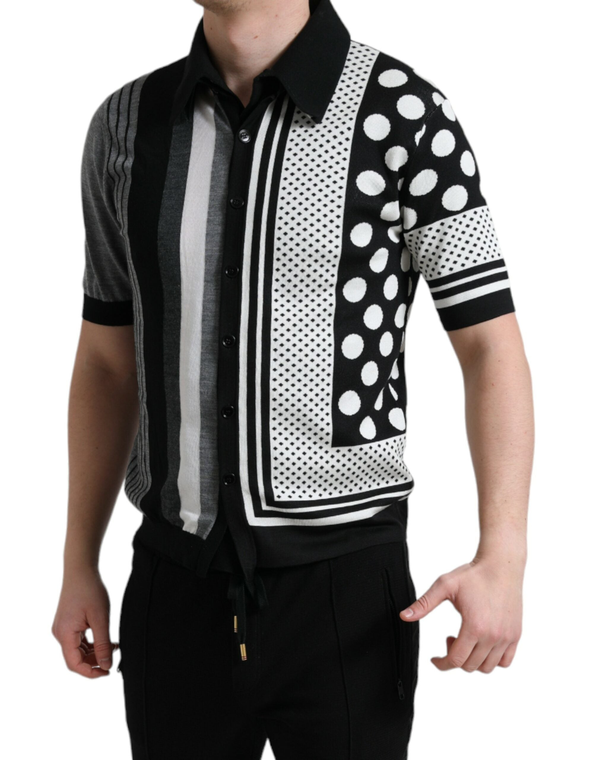 Dolce & Gabbana Elegant Striped Silk Blend Cardigan - ACCEXO