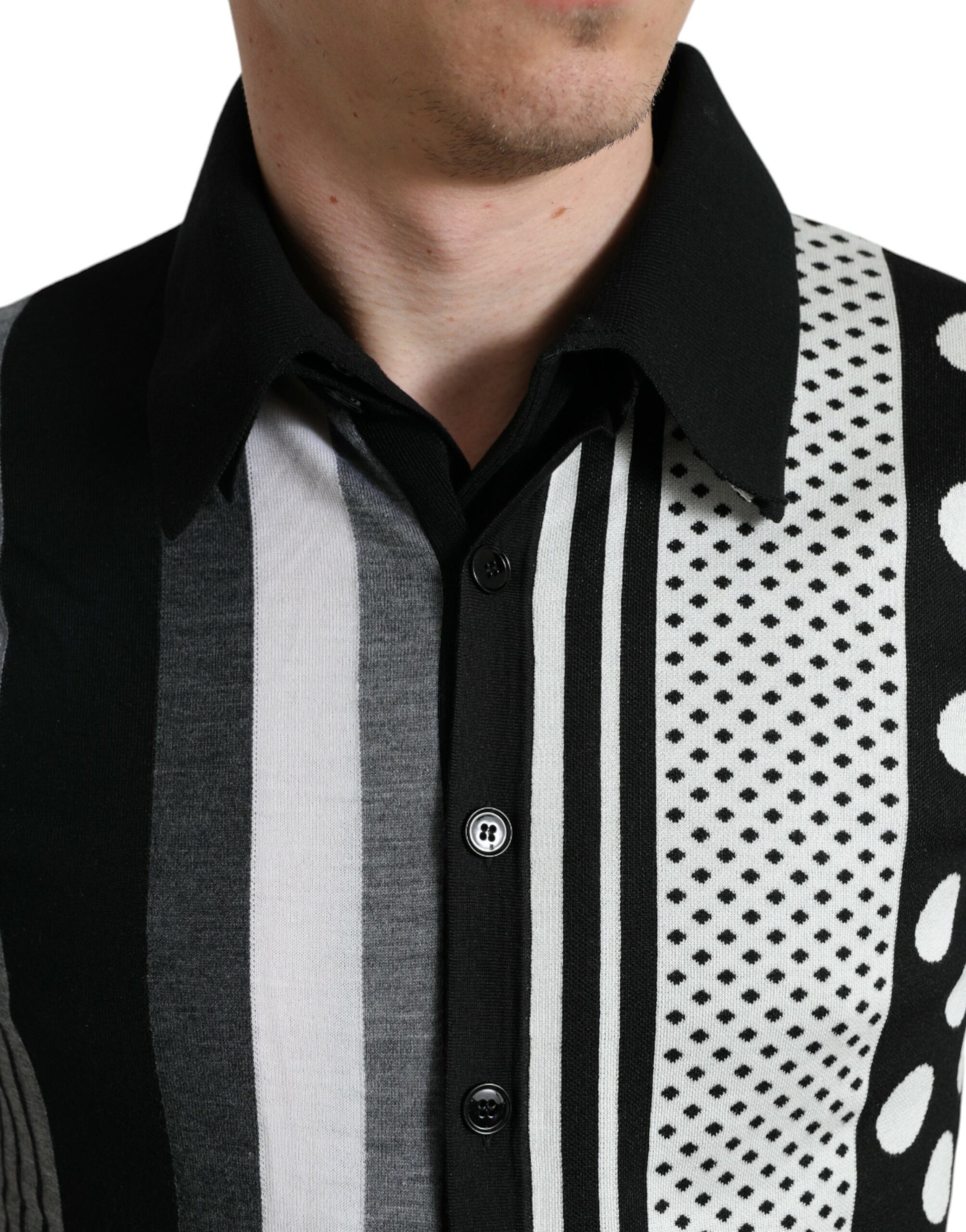 Dolce & Gabbana Elegant Striped Silk Blend Cardigan - ACCEXO
