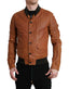 Dolce & Gabbana Elegant Leather Perforated Bomber Jacket - ACCEXO