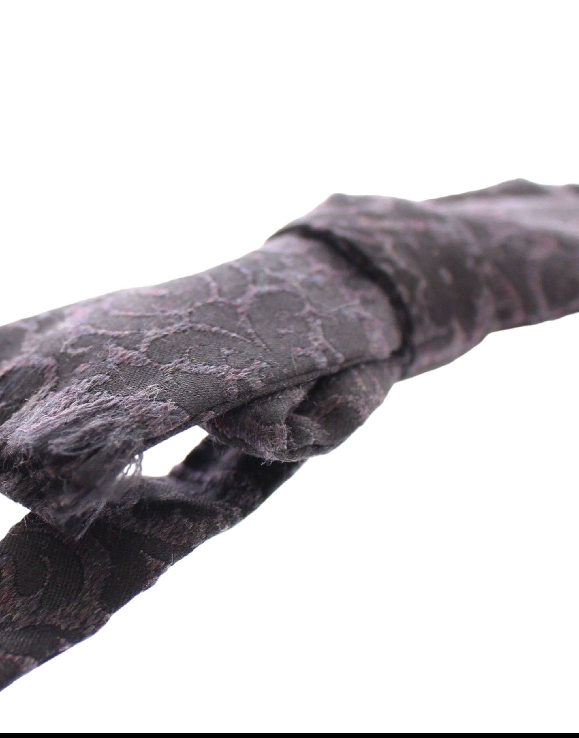 Dolce & Gabbana Elegant Black Paisley Silk-Wool Blend Bow Tie - ACCEXO