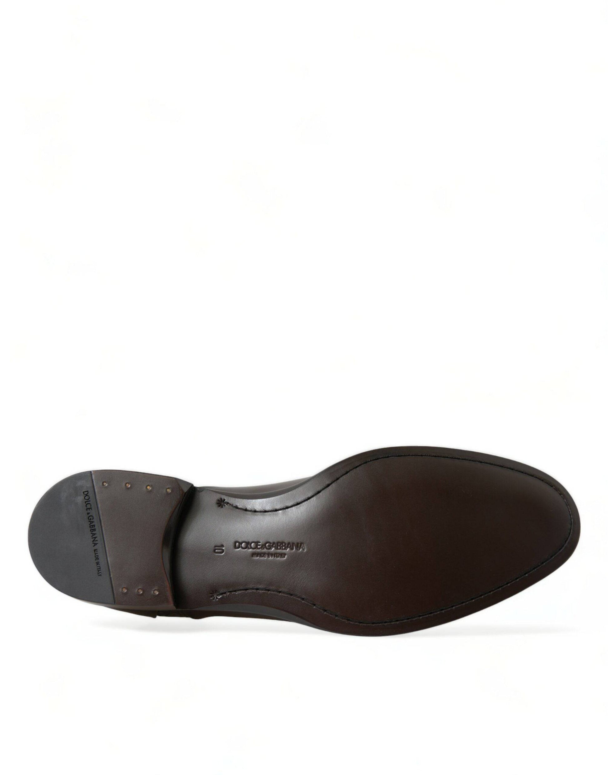 Dolce & Gabbana Elegant Brown Formal Derby Dress Shoes - ACCEXO