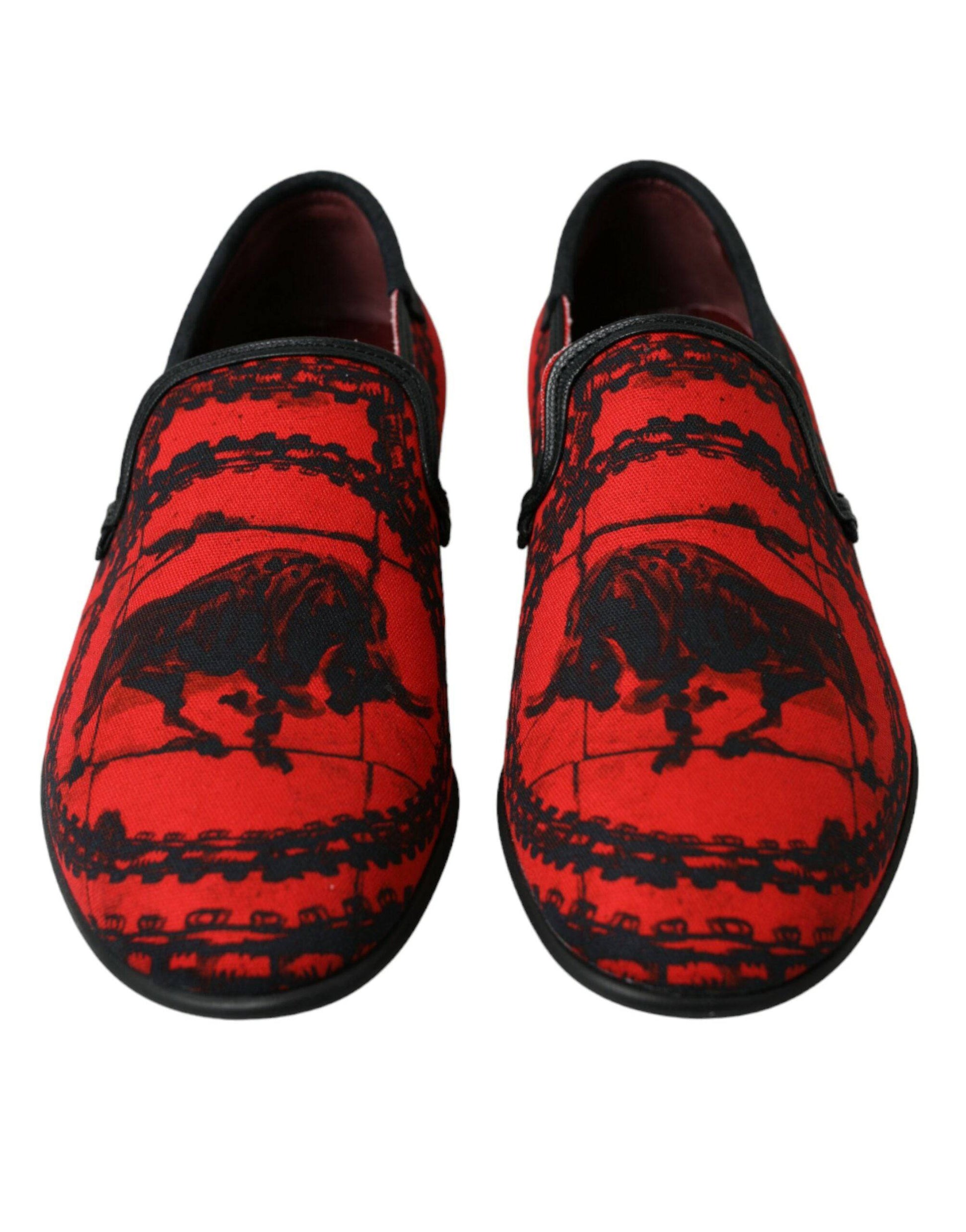 Dolce & Gabbana Torero-Inspired Luxe Red & Black Loafers - ACCEXO