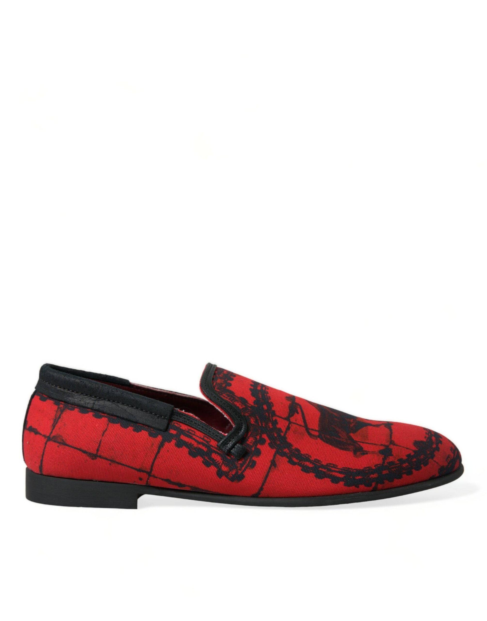 Dolce & Gabbana Torero-Inspired Luxe Red & Black Loafers - ACCEXO