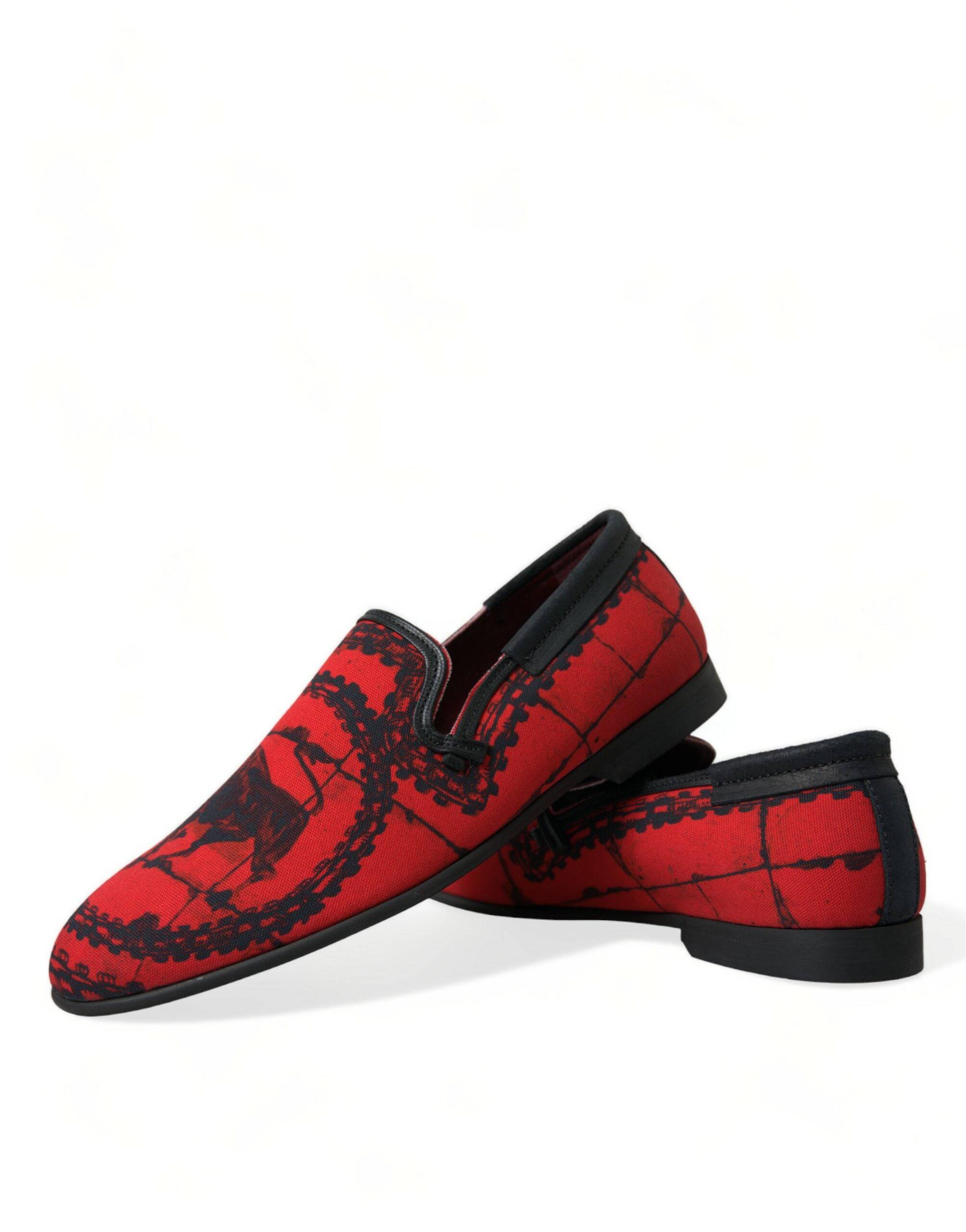 Dolce & Gabbana Torero-Inspired Luxe Red & Black Loafers - ACCEXO