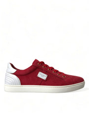 Dolce & Gabbana Elegant Red & White Low Top Sneakers - ACCEXO