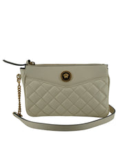 Versace Elegant White Lamb Leather Crossbody Pouch - ACCEXO