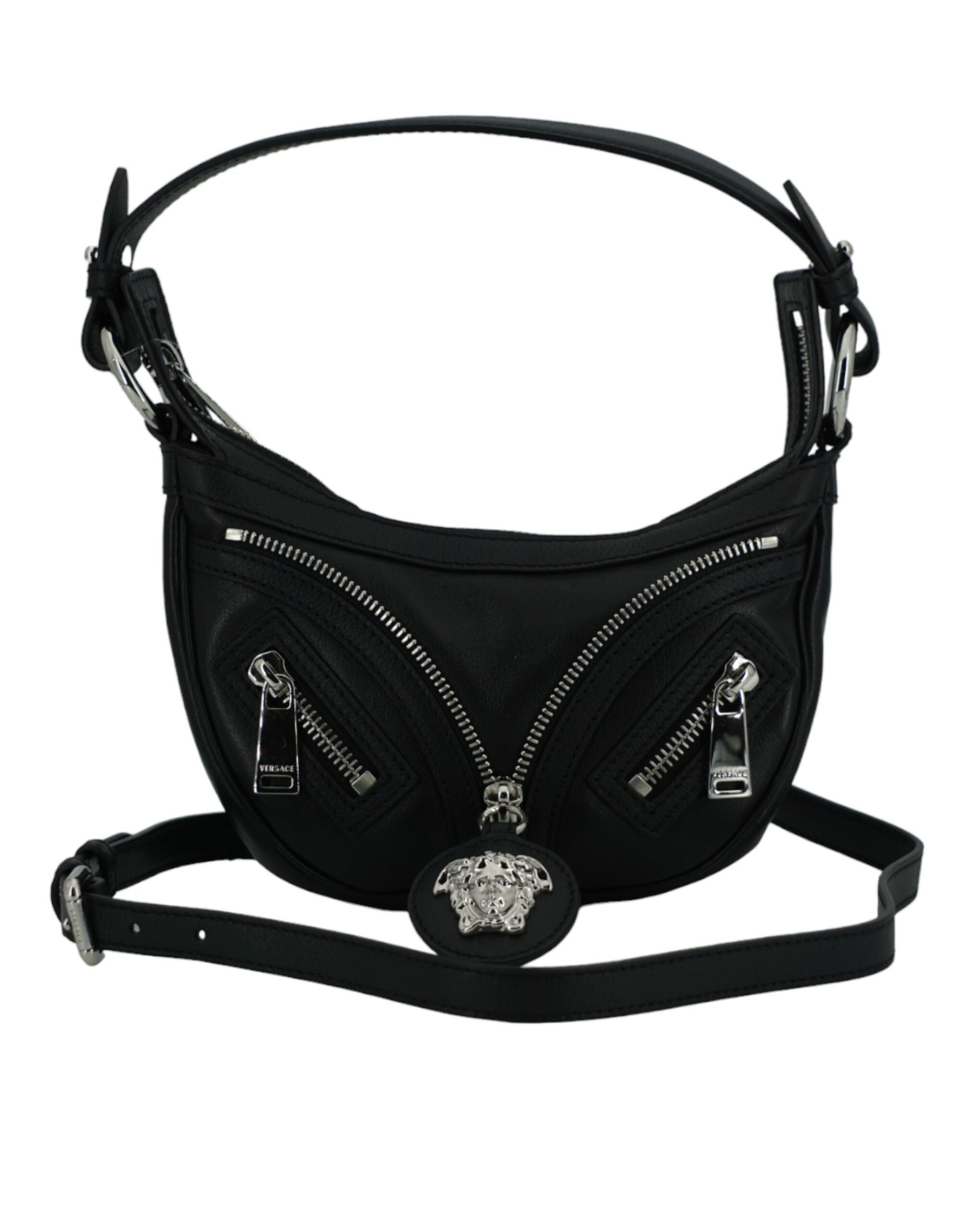 Versace Elegant Black Mini Hobo Shoulder Bag - ACCEXO
